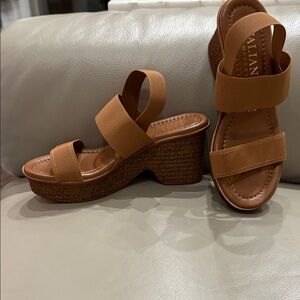 Italian Shoemakers Brown Wedge Sandals